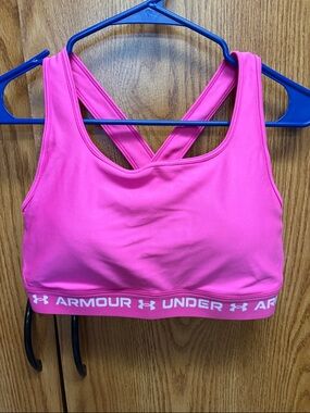 Under Armour Hot Pink Crossback Sports Bra